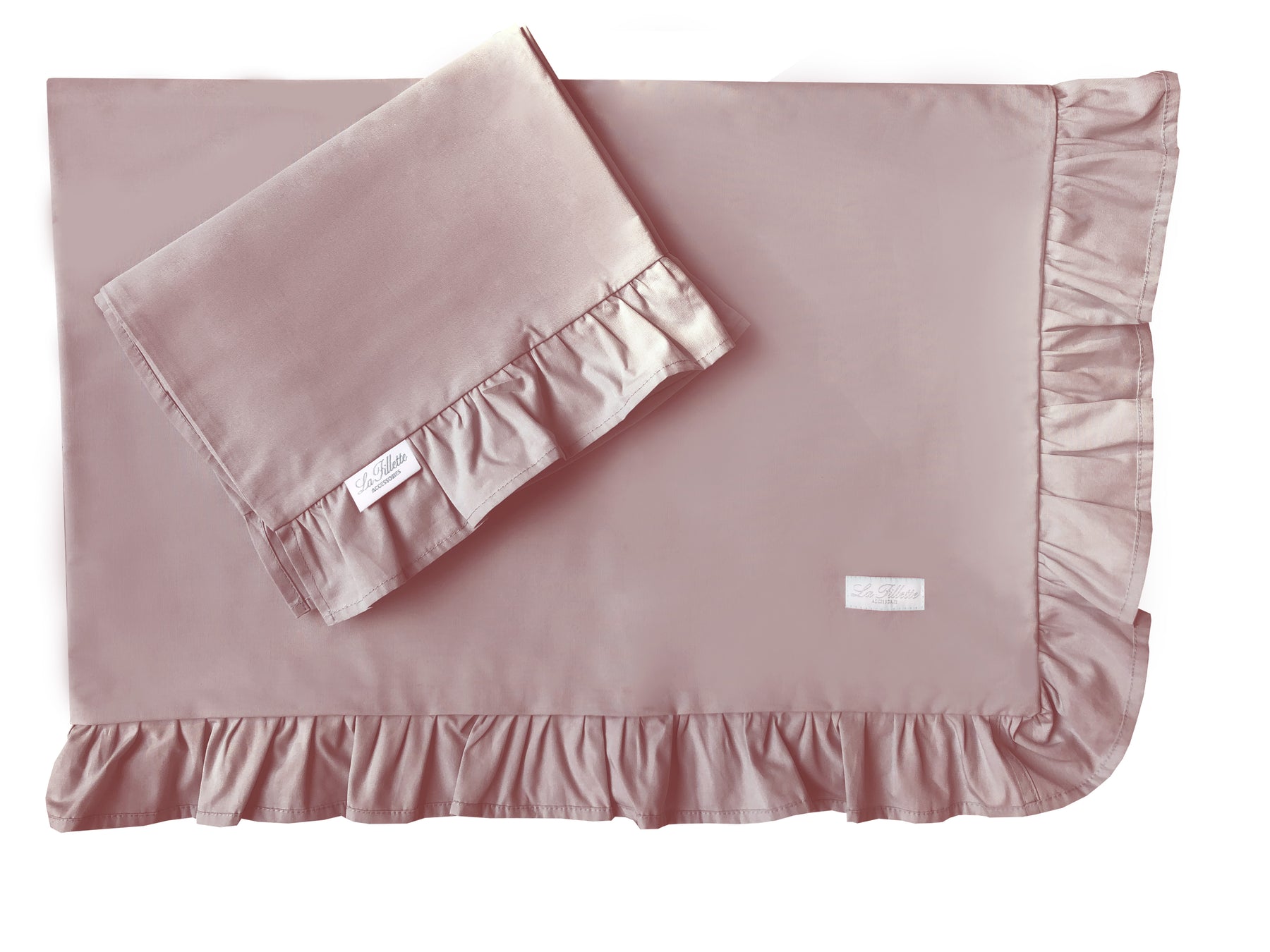 Bettwäsche mit Rüschen in altrosa – La Fillette Accessories